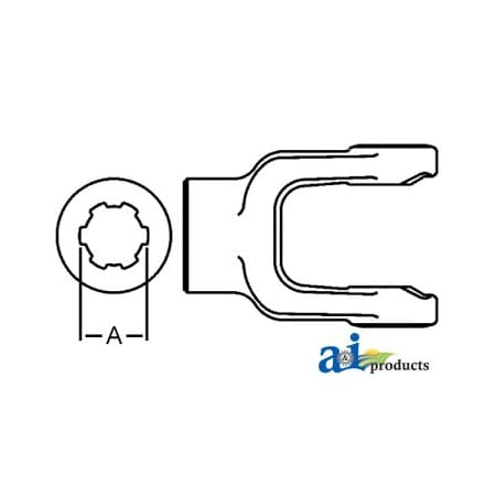 A & I Products Splined 1 1/8" - 6 Spline, 4 3/16" Length, 21/64" Drill Through Hole 4.31"x4.31"x4.31" A-D358118